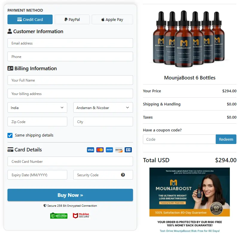 MounjaBoostSecure Order Form